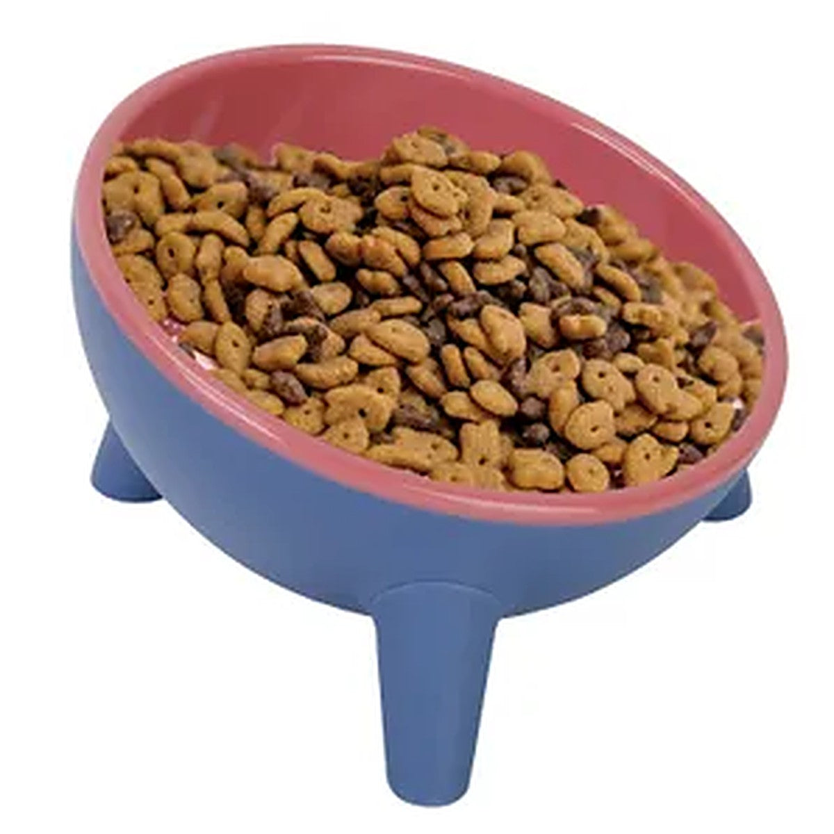 Whisker Ease Raised Tilted Cat Bowl – Shallow Anti-Whisker-Fatigue Feeding Bowl
