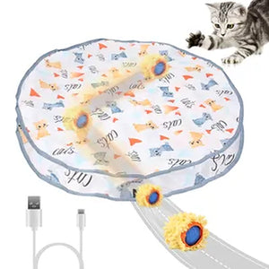 Roll & Pounce Rechargeable Cat Ball – Motion-Activated Fast-Rolling Interactive Toy with Pouch