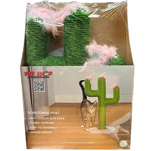 Green Cactus Cat Scratching Post with Jute Rope – Cat Scratcher