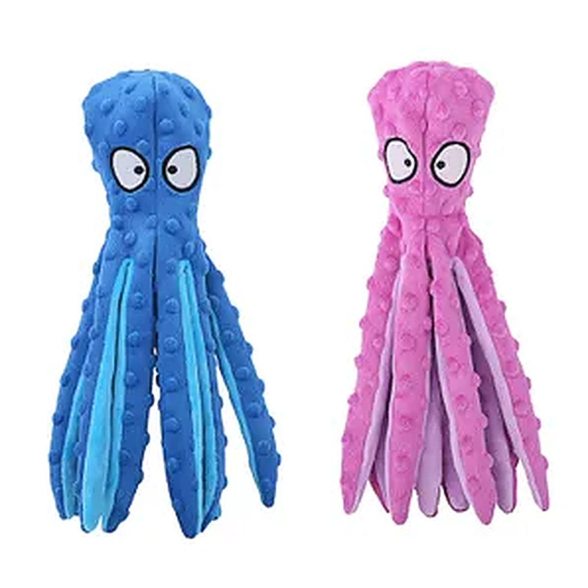 No-Stuff Plush Squeaky Dog Toys – Mess-Free Crinkle & Squeak Toys (2 Pack)