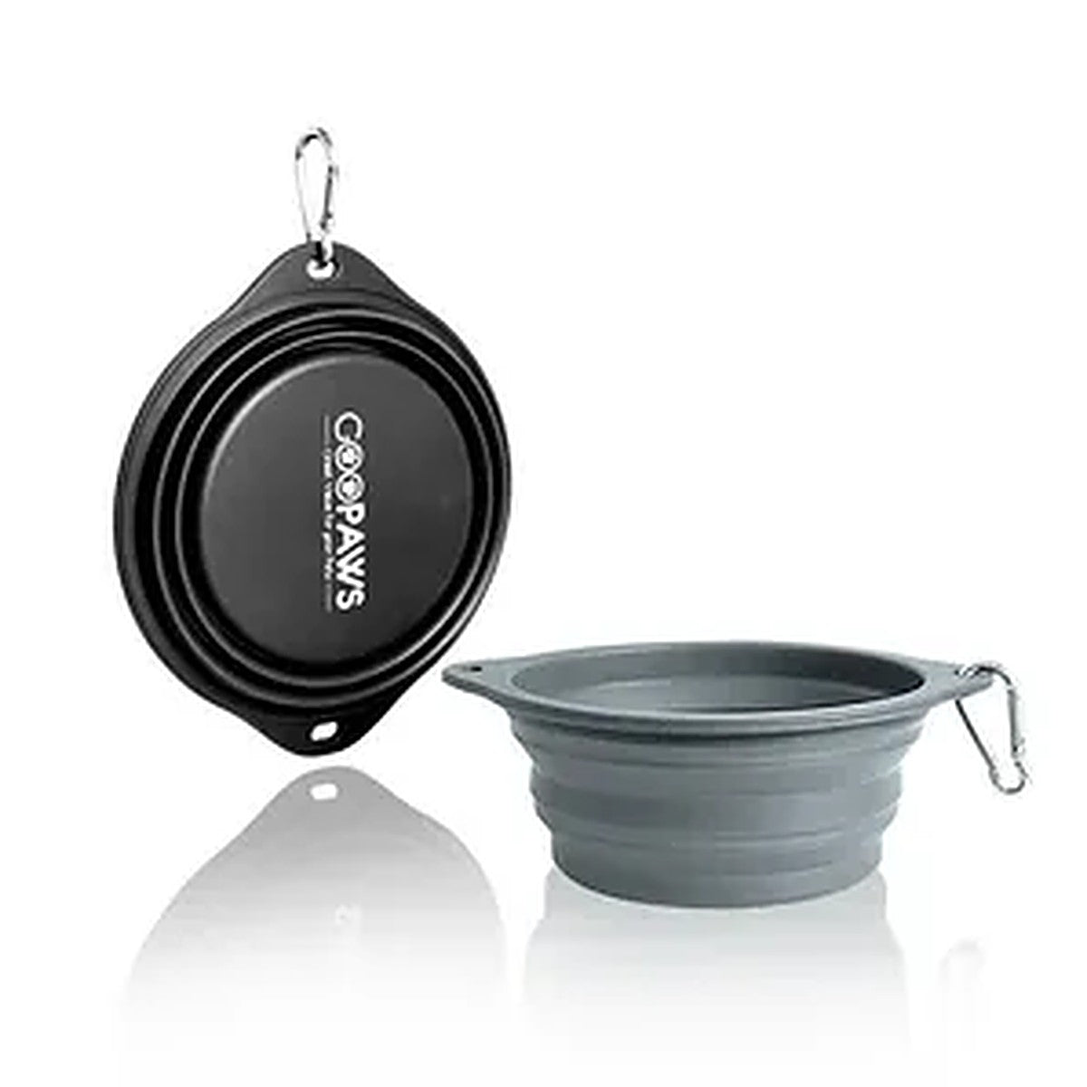 GoPaws Travel Duo Collapsible Bowls for Dogs & Cats – Silicone Non-Skid Travel Bowls (2 Pack)